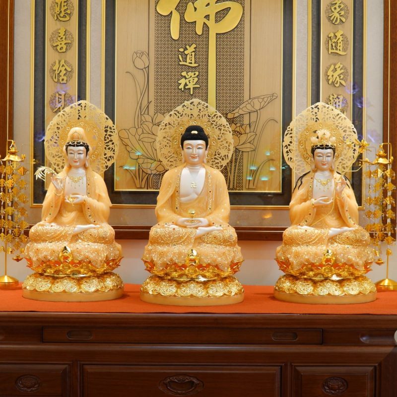 Các mẫu Tây Phương Tam Thánh Ngồi tại Chánh Tâm